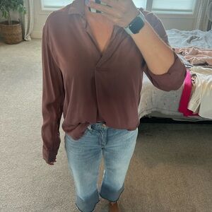 GAP Women's Burgundy Blouse